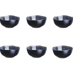 6 Bols en Grès Iris bleu foncé - 30 cl