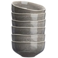 6 Bols en Grès Stellar gris/anthracite - 70 cl