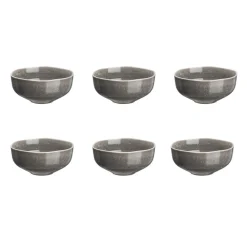 6 Bols en Grès Stellar gris/anthracite - 70 cl