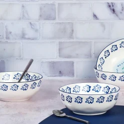 4 Bols en Porcelaine Napoli multicolores - 90 cL