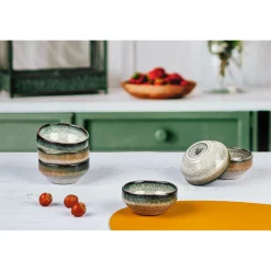 6 Bols Genesis bleu/gris/kaki - 12 cl