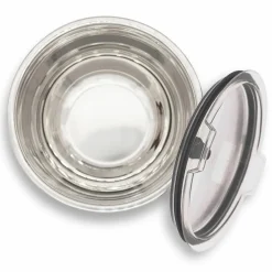 3 Bols inox avec couvercle hermétique inox/noirs