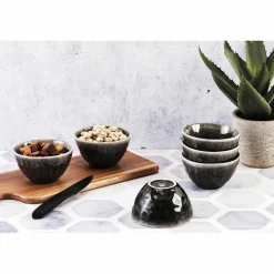 6 Bols Moon noirs - D.11.5 cm