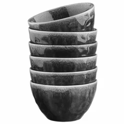 6 Bols Moon noirs - D.11.5 cm