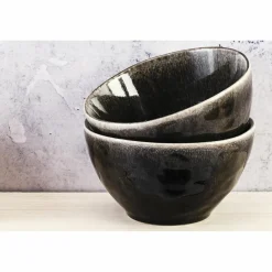 6 Bols Moon noirs - D.14.5 cm