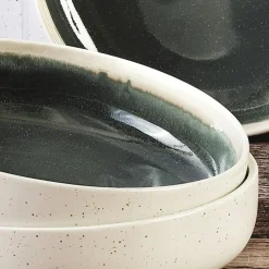 6 Bols Oxygen gris/vert bouteille/beige - D.22 cm