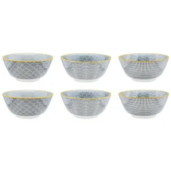 6 Bols petit-déjeuner Pattern Eclipse gris anthracite - D.15 cm