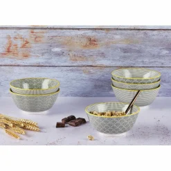 6 Bols petit-déjeuner Pattern Eclipse gris anthracite - D.15 cm