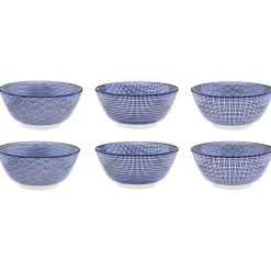 6 Bols petit-déjeuner Pattern Dark blue bleu foncé - D.15 cm