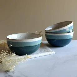 6 Bols Riga Bleu57Cl En Grès