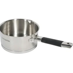 5 Casseroles induction inox argenté/noir - D.12/14/16/18/20 cm