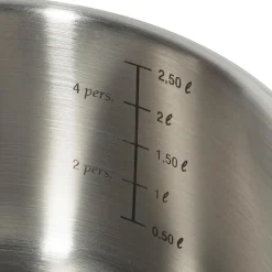 5 Casseroles induction inox argenté/noir - D.12/14/16/18/20 cm