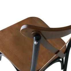 4 chaises ahsa marron/noir - 42x84x41 cm