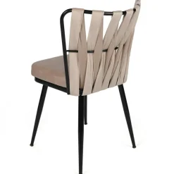 2 Chaises Kusakli crème/noir - 43x82x43 cm