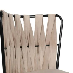 2 Chaises Kusakli crème/noir - 43x82x43 cm
