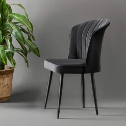 4 Chaises Rubi noires - 52x85x42 cm