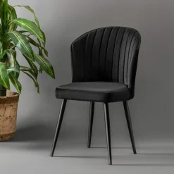 4 Chaises Rubi noires - 52x85x42 cm