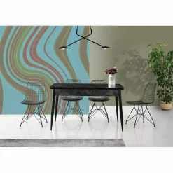 2 chaises tivoli noires - 81x46x42.5 cm