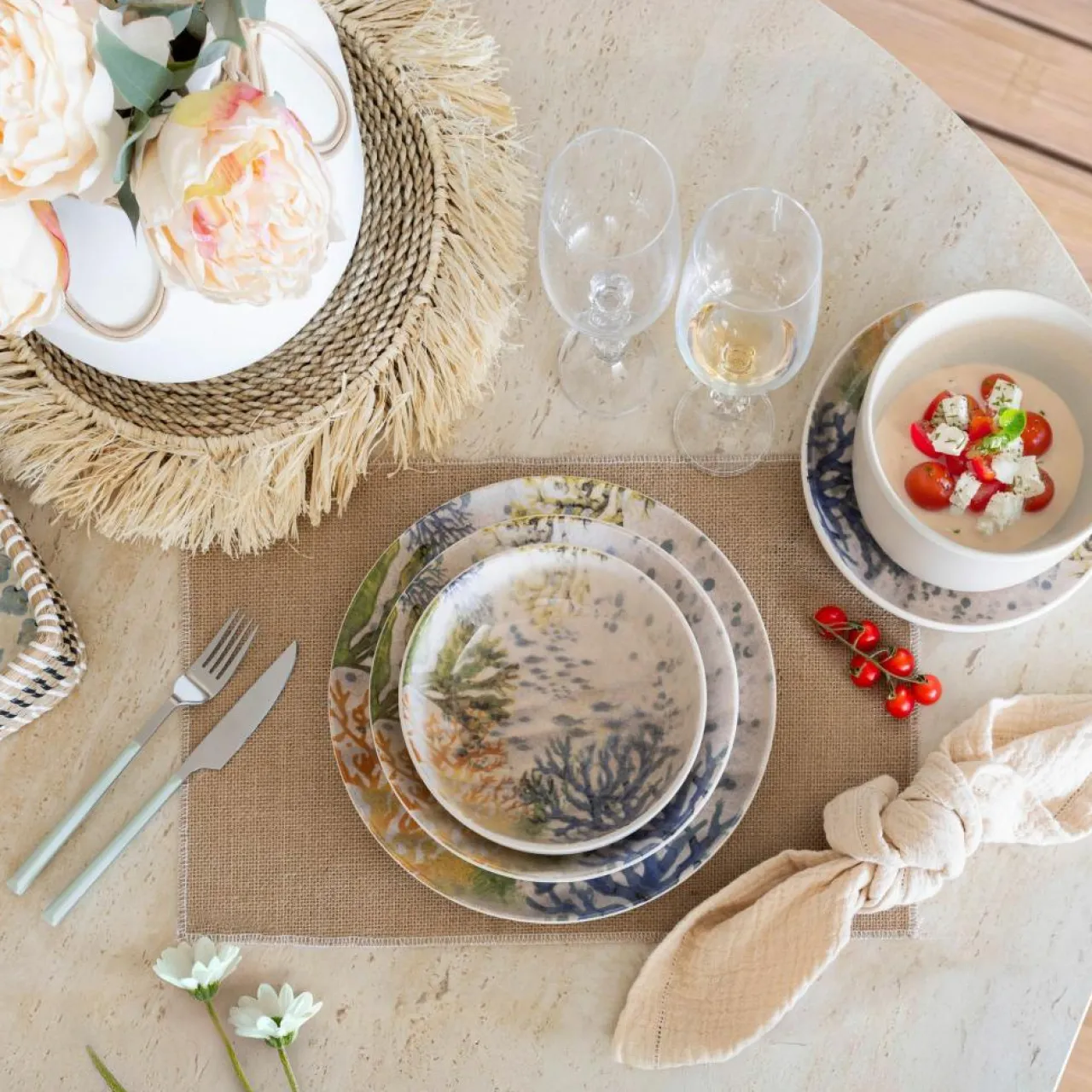 6 Coupelles Corfou600Ml En Grès Bleu