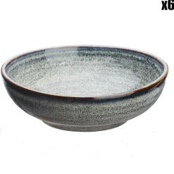 6 Coupelles en Grès Zen gris/bleu - 15 cl