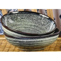 6 Coupelles en Grès Zen gris/bleu - 15 cl