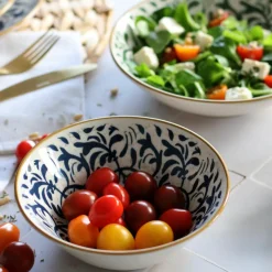 6 Coupelles Héraclée500Ml En Grès DécorBleu