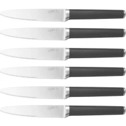 6 Couteaux à steak Jona inox mat - 24x2x1 cm