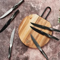 6 Couteaux à steak Larus gris métal - 6 pièces