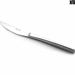 6 couteaux à steak Signature argentés - 23 cm