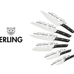 6 Couteaux de cuisine Erling inox mat