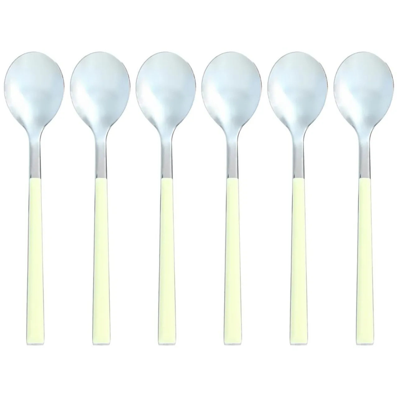 6 Cuillère à café Colorama crème - 16.5 cm