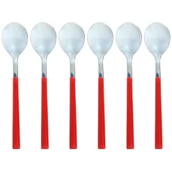 6 Cuillère à café Colorama magenta - 16.5 cm