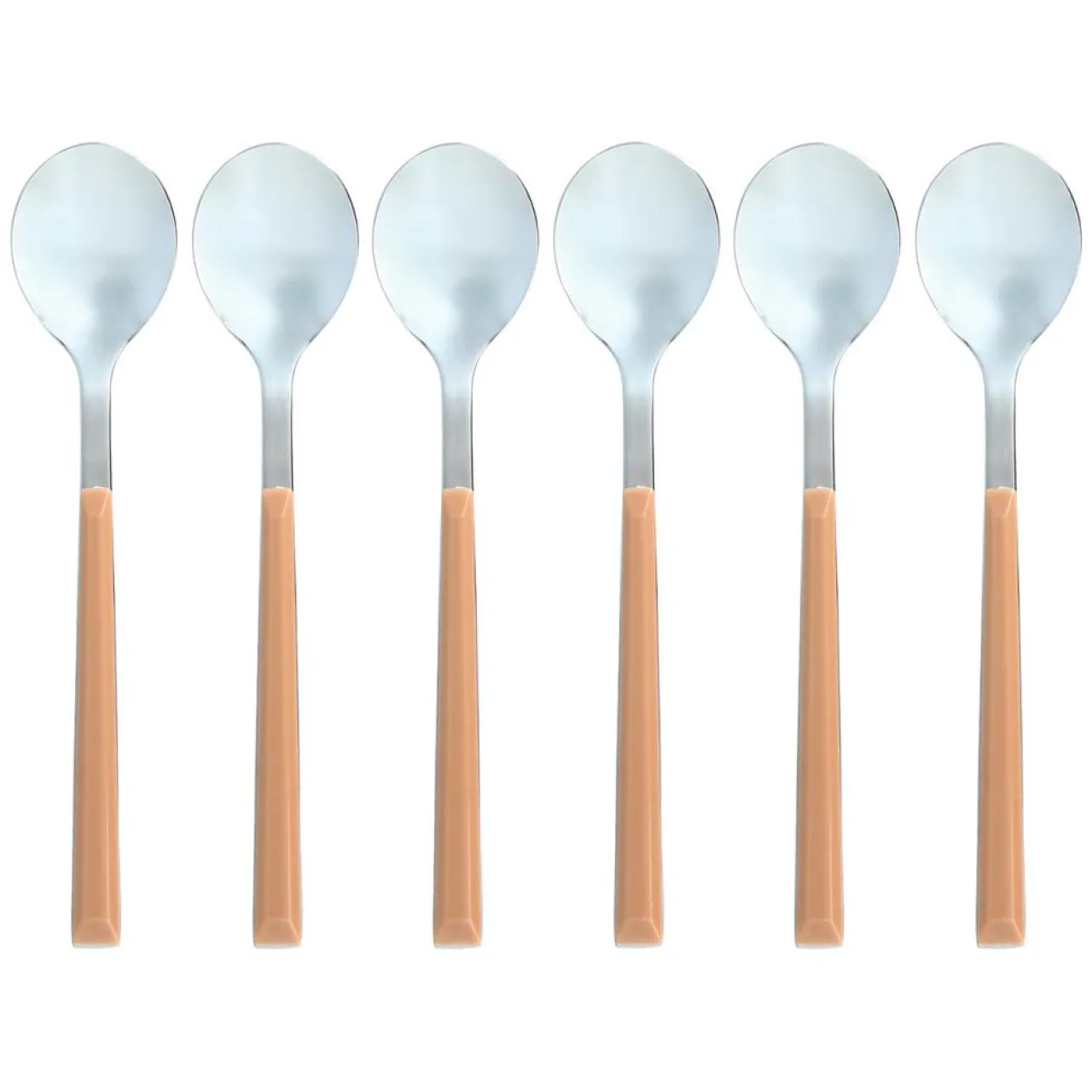 6 Cuillère à café Colorama noisette - 16.5 cm