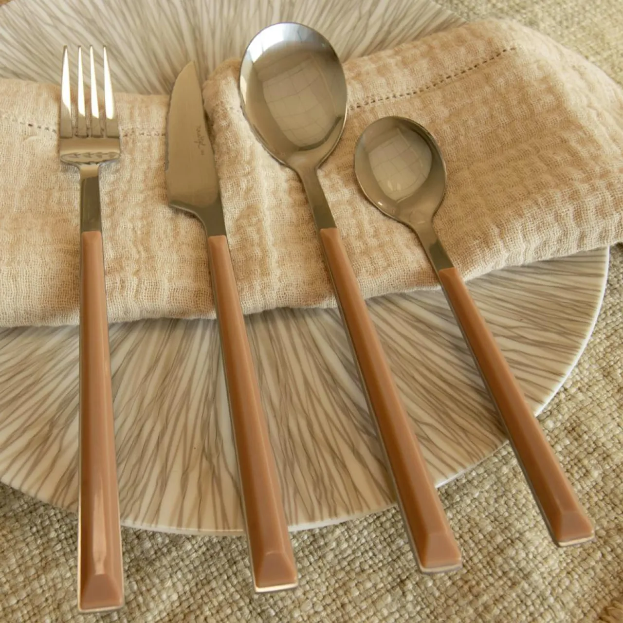 6 Cuillère à café Colorama noisette - 16.5 cm