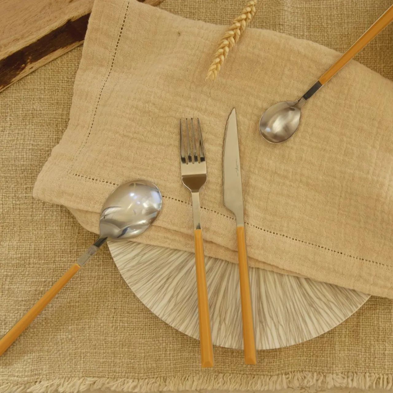 6 Cuillère à café Colorama safran - 16.5 cm