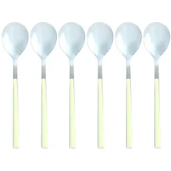 6 Cuillères de table Colorama crème - 21.5 cm