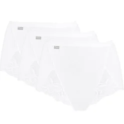 3 Culottes taille haute Coton & Dentelle blanches