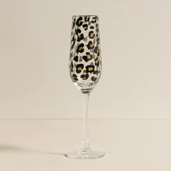 4 Flutes Léopard18Cl En Verre