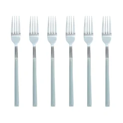 6 Fourchettes de table Colorama grises - 21 cm