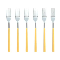 6 Fourchettes de table Colorama safran - 21 cm