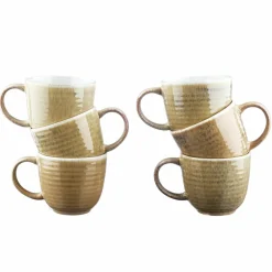 6 Mugs Cosmos beige/blanc nacré - 30 cl