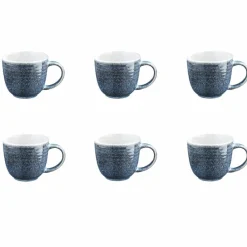 6 Mugs Cosmos bleu/blanc nacré - 30 cl