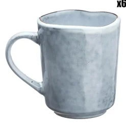 6 Mugs en Grès Cloud gris clair - 40 cl
