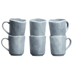 6 Mugs en Grès Cloud gris clair - 40 cl