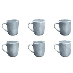 6 Mugs en Grès Cloud gris clair - 40 cl