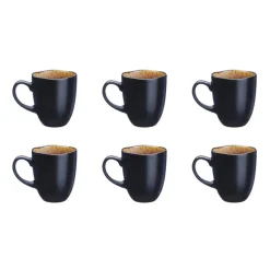 6 Mugs en Grès Iris beige/marron - 40 cl
