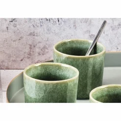 6 Mugs en Grès Magma verts - 20 cl