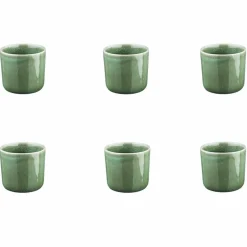 6 Mugs en Grès Magma verts - 20 cl