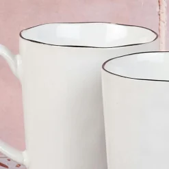 4 Mugs en Grès Pure blanc neige - 40 cL