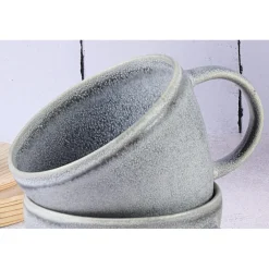 6 Mugs en Grès Stone gris clair - 25 cl